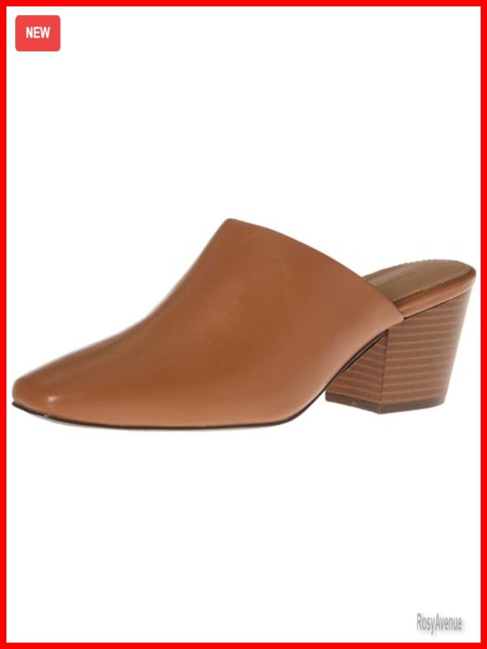 Women's Square Toe Slip On Heeled Mules Faux Calfskin Memory Foam